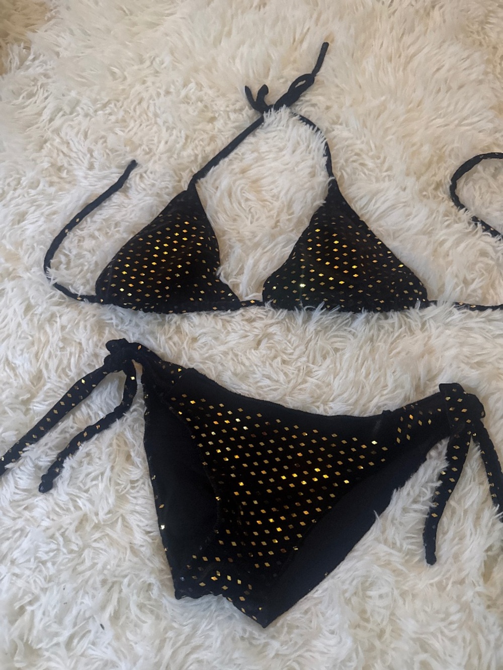 Velour and Gold Bikini One Size